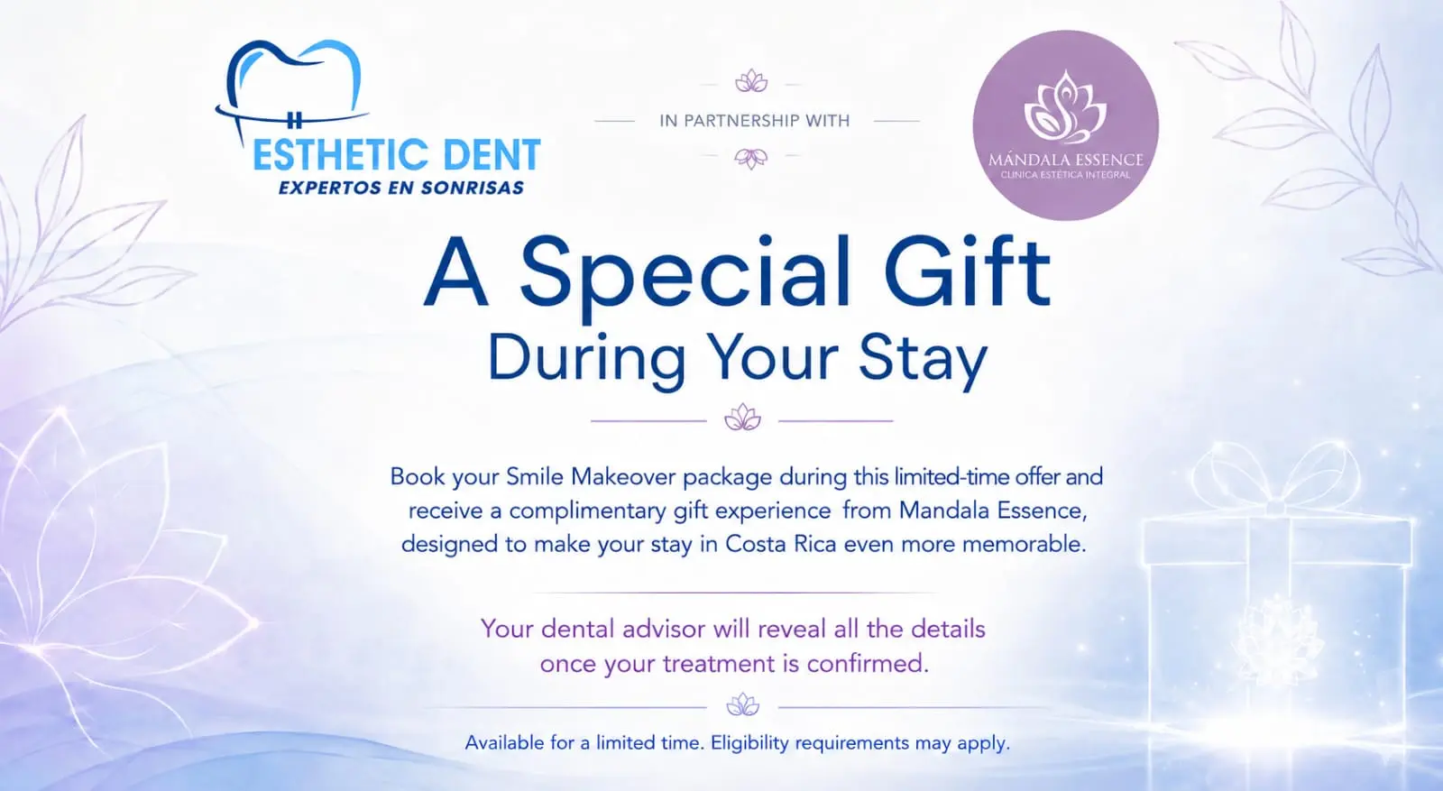 Professional teeth whitening as a complimentary finishing touch with Esthetic Dent All-on-X treatment in Costa Rica